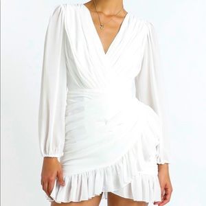 Showpo “Can I Be Your Honey” dress in White.